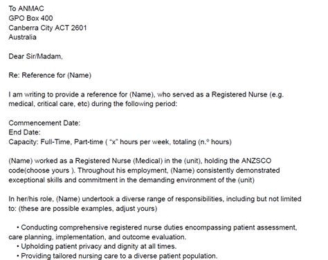 anmac reference letter format.